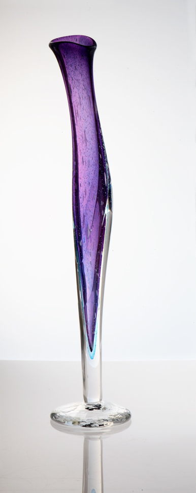Tall blown glass sculpture