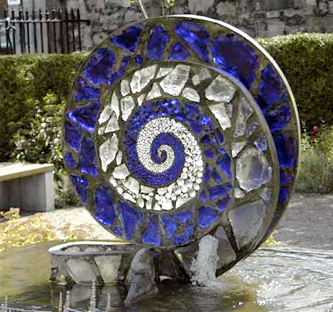 Tall blown glass sculpture